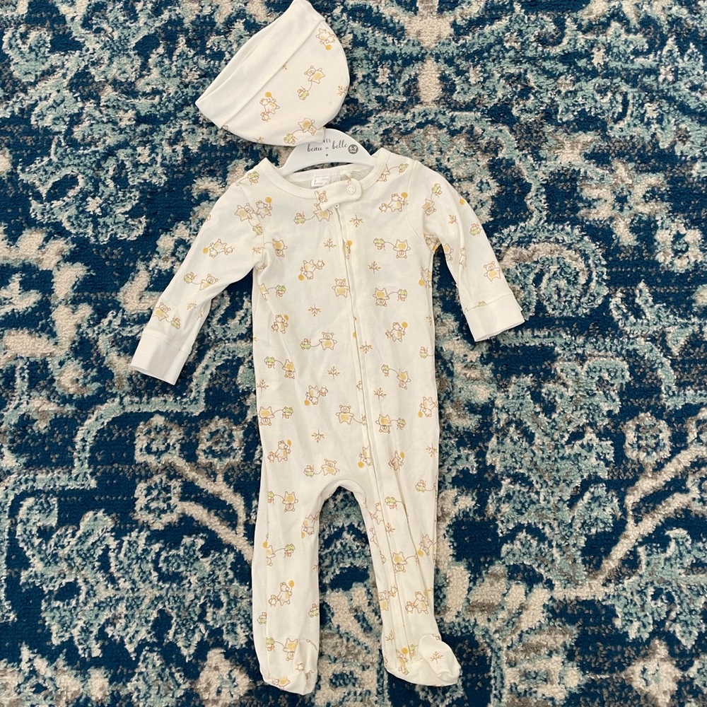 White and Yellow Baby One Piece